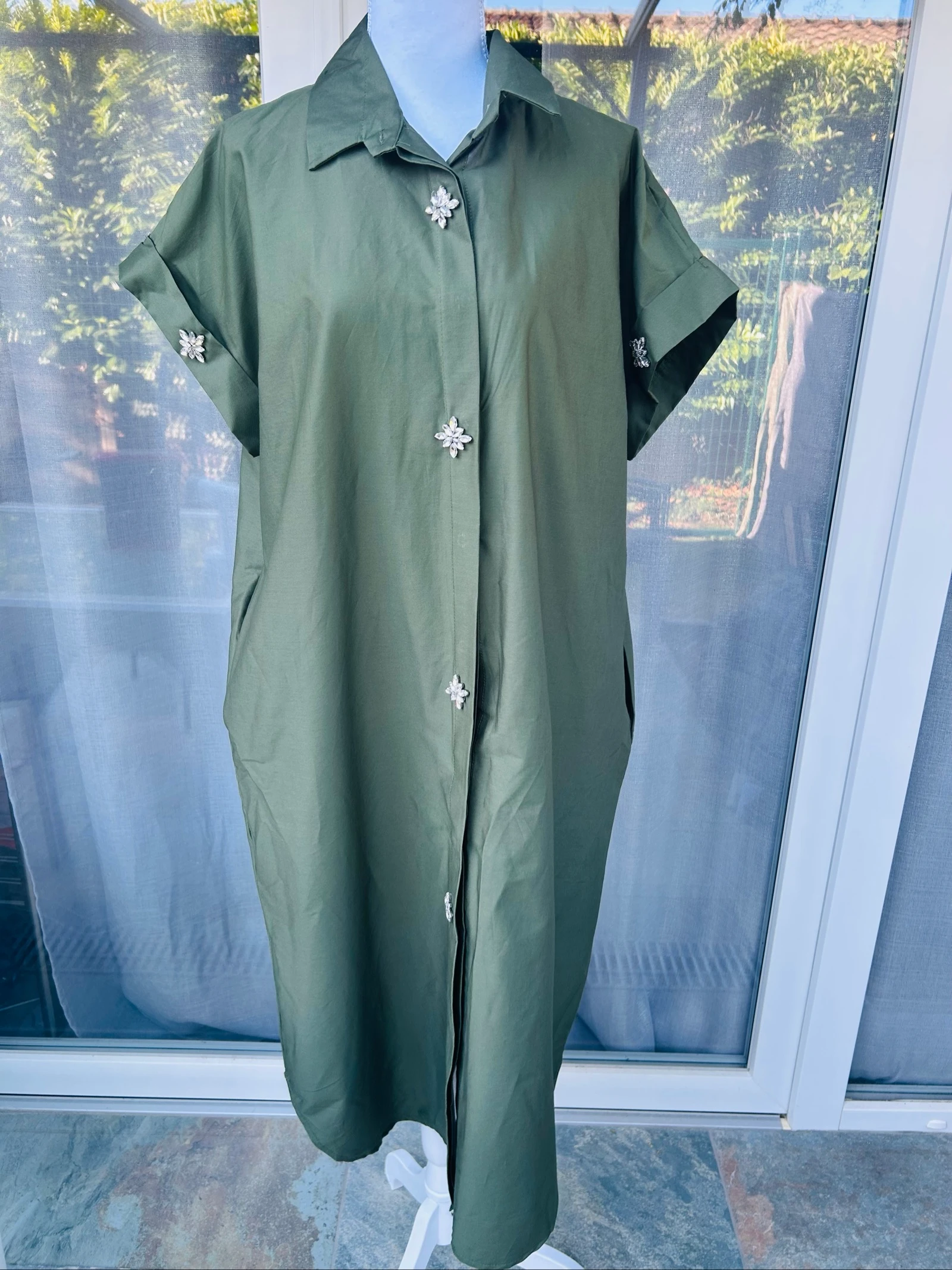Khaki bohemian diamonds dress – photo 5